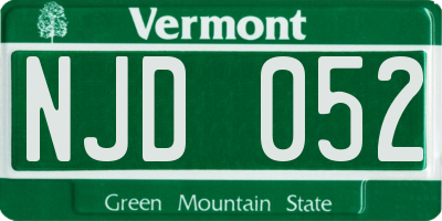 VT license plate NJD052