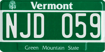 VT license plate NJD059