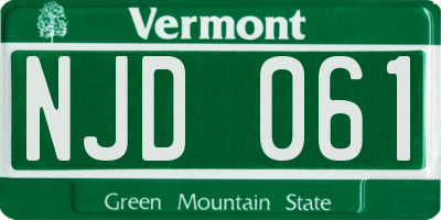 VT license plate NJD061