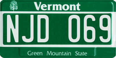 VT license plate NJD069