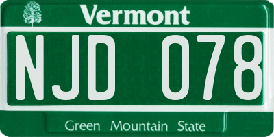 VT license plate NJD078