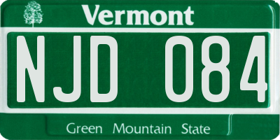 VT license plate NJD084