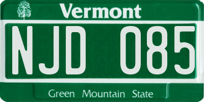 VT license plate NJD085