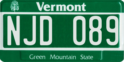 VT license plate NJD089