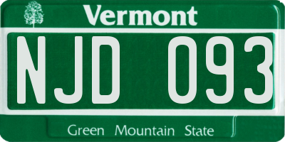 VT license plate NJD093