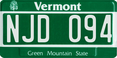 VT license plate NJD094