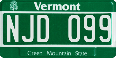 VT license plate NJD099