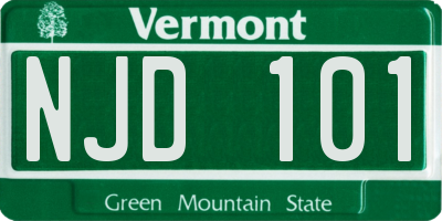 VT license plate NJD101