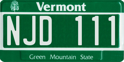 VT license plate NJD111
