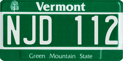 VT license plate NJD112