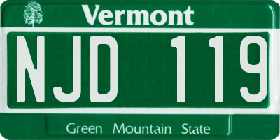 VT license plate NJD119