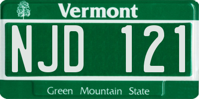 VT license plate NJD121