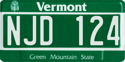 VT license plate NJD124
