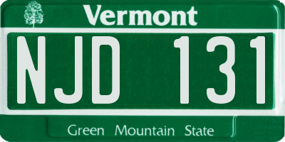 VT license plate NJD131