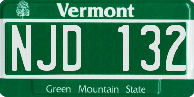 VT license plate NJD132
