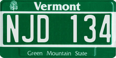 VT license plate NJD134