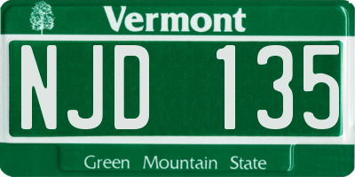 VT license plate NJD135