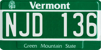 VT license plate NJD136