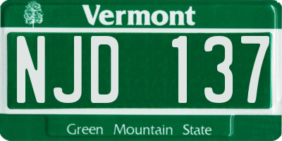 VT license plate NJD137