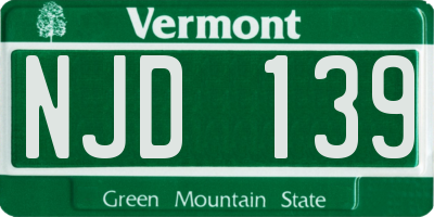 VT license plate NJD139