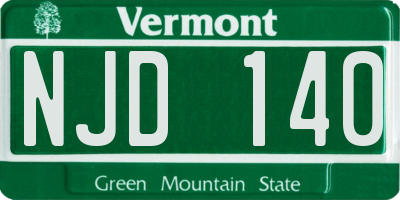 VT license plate NJD140