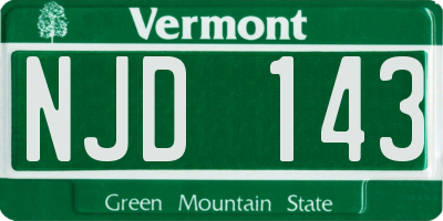 VT license plate NJD143