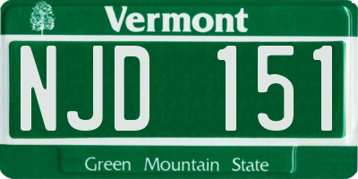 VT license plate NJD151
