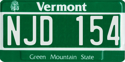 VT license plate NJD154