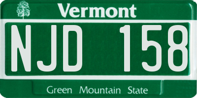 VT license plate NJD158