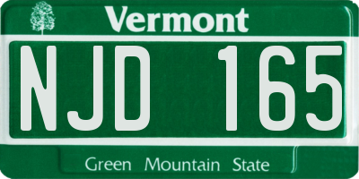 VT license plate NJD165