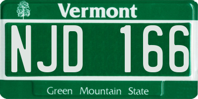 VT license plate NJD166