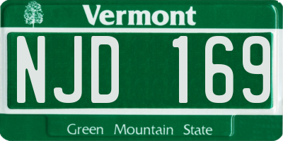 VT license plate NJD169