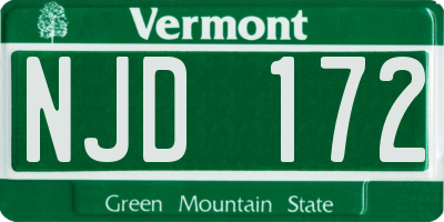 VT license plate NJD172