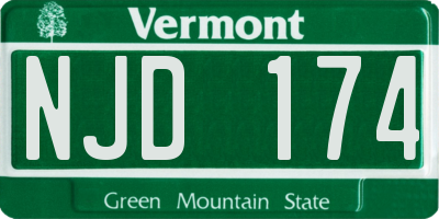 VT license plate NJD174