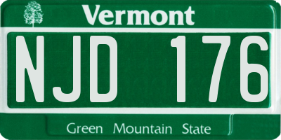 VT license plate NJD176