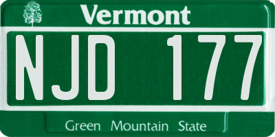 VT license plate NJD177