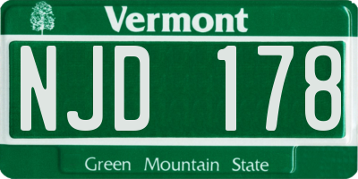 VT license plate NJD178