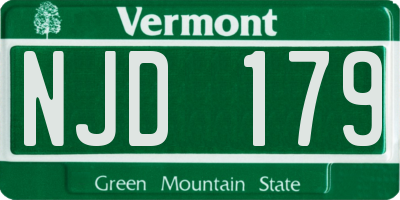 VT license plate NJD179