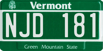 VT license plate NJD181