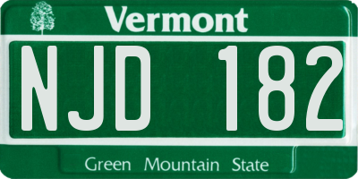 VT license plate NJD182