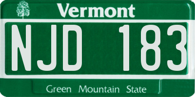 VT license plate NJD183