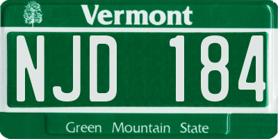 VT license plate NJD184