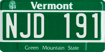 VT license plate NJD191