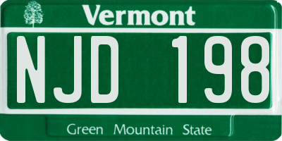 VT license plate NJD198