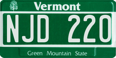 VT license plate NJD220