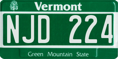 VT license plate NJD224