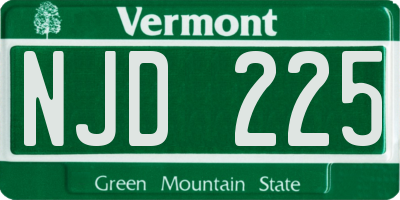 VT license plate NJD225