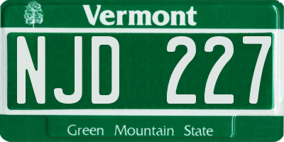 VT license plate NJD227