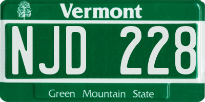 VT license plate NJD228