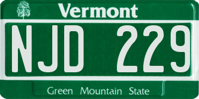VT license plate NJD229